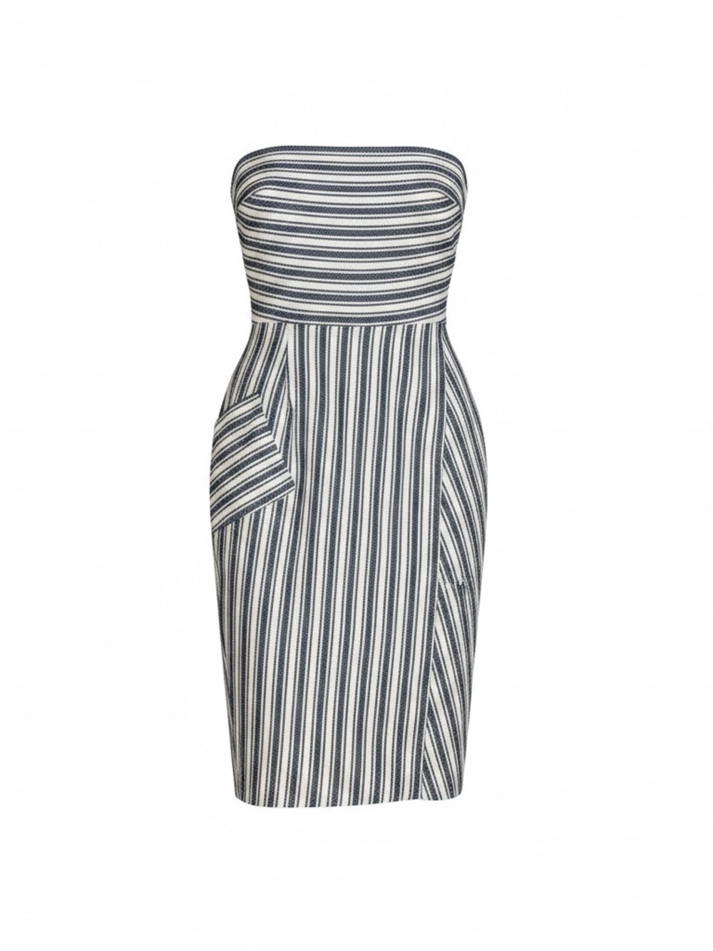 Rachel Zoe Strapless Navy and White Striped Sheath Dress